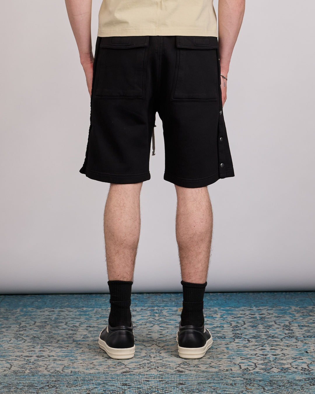 Rick Owens DRKSHDW Wide Pusher Short Felpa Black