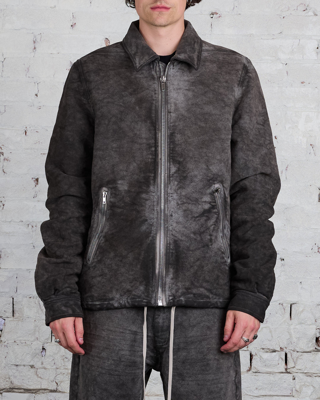 Rick Owens DRKSHDW Zipfront Jacket Cotton Moleskin Dust