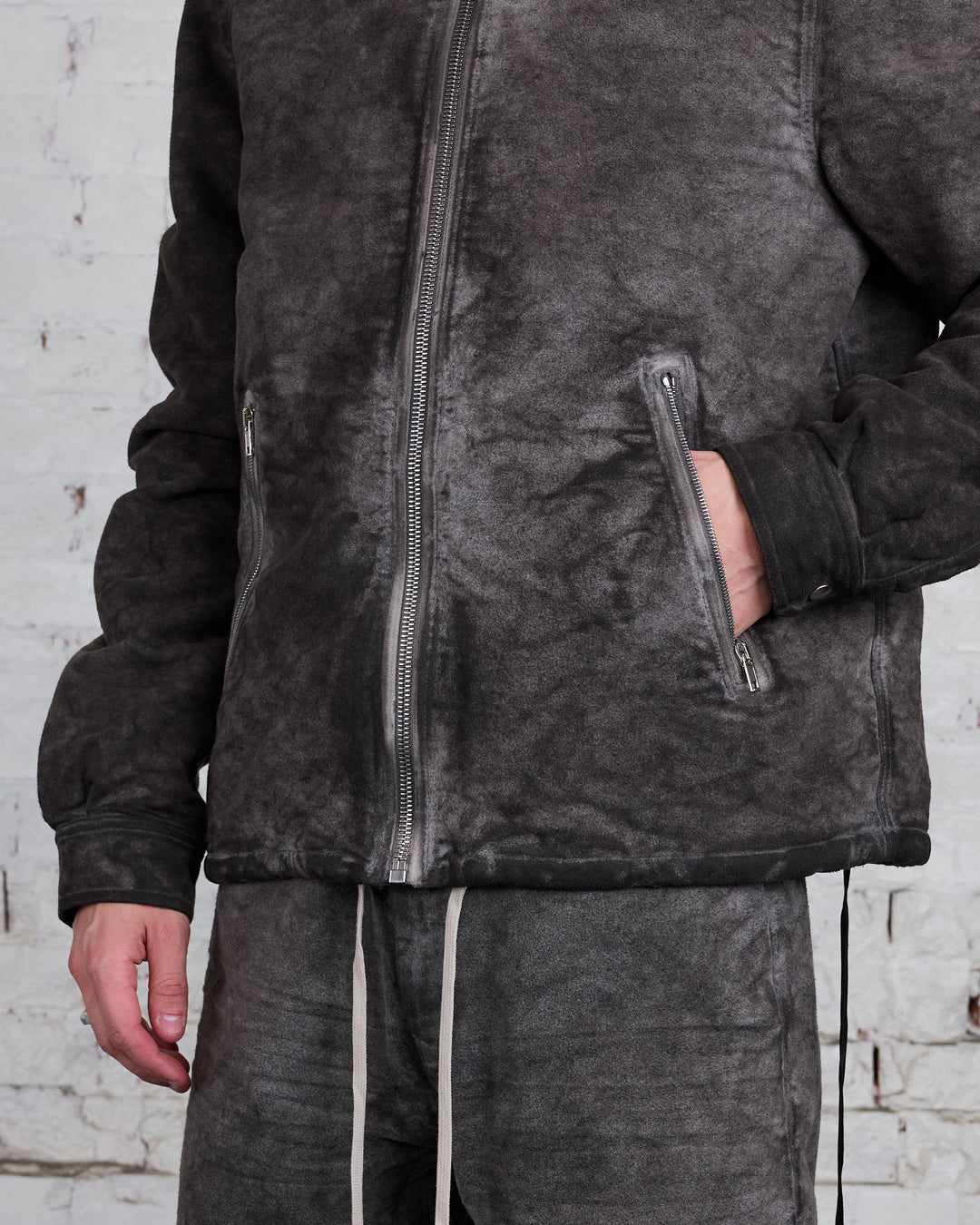 Rick Owens DRKSHDW Zipfront Jacket Cotton Moleskin Dust