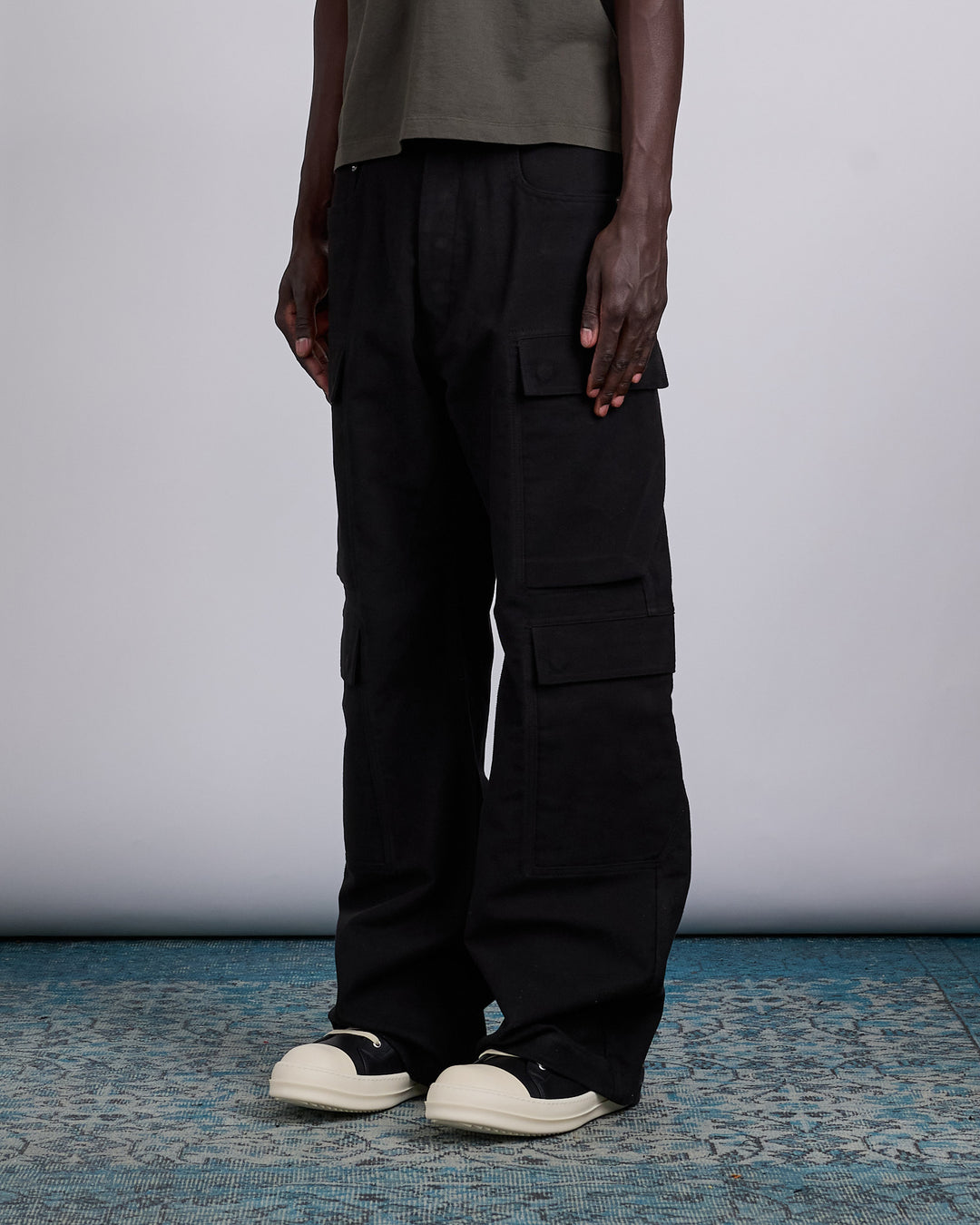 Rick Owens Double Cargo Pant Brushed Heavy Twill Black