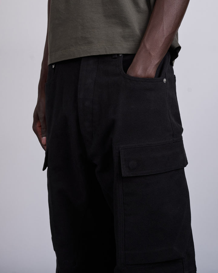 Rick Owens Double Cargo Pant Brushed Heavy Twill Black