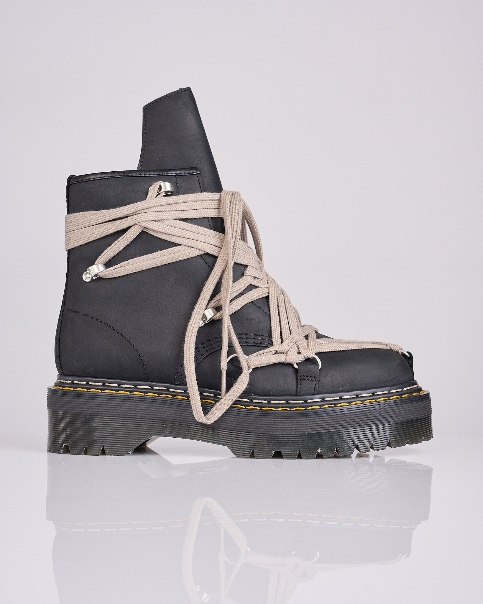 Rick Owens Dr Martens 1460 Quad Sole Megalace Boot Black – LESS 17