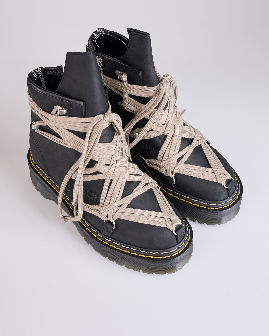 Rick Owens Dr Martens 1460 Quad Sole Megalace Boot Black