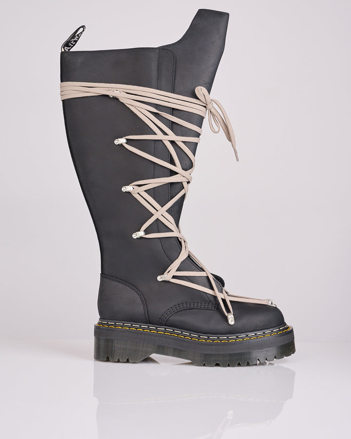 Rick Owens Dr Martens 1B60 Quad Sole Pentalace Boot Black