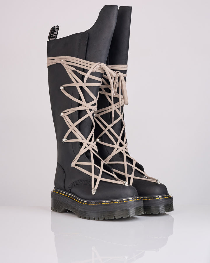 Rick Owens Dr Martens 1B60 Quad Sole Pentalace Boot Black