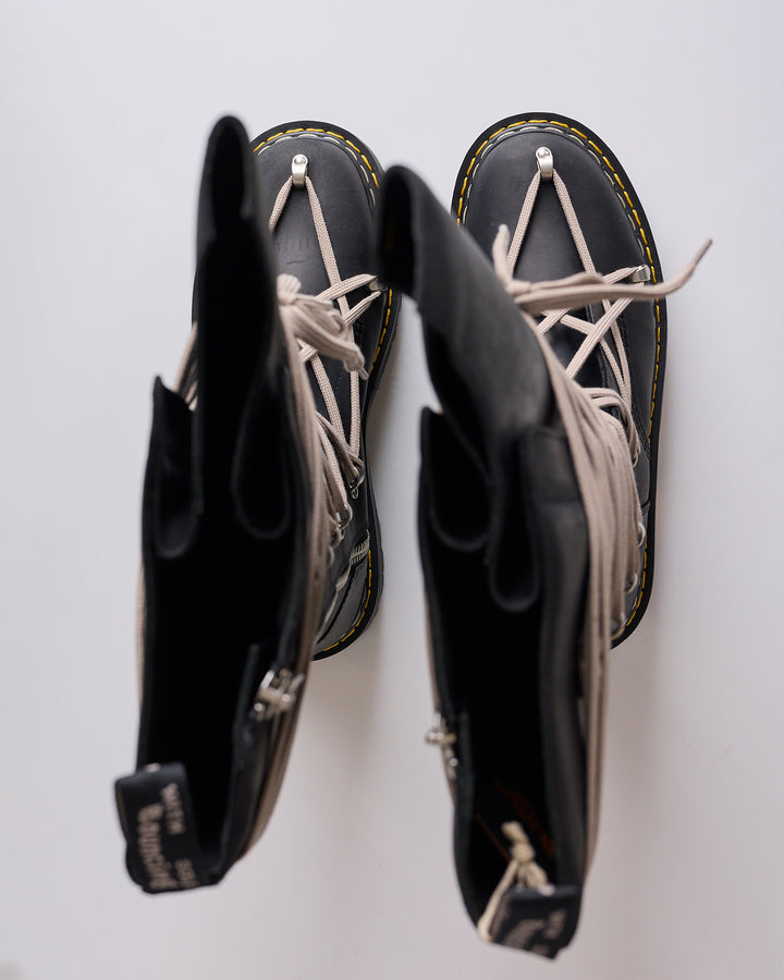 Rick Owens Dr Martens 1B60 Quad Sole Pentalace Boot Black