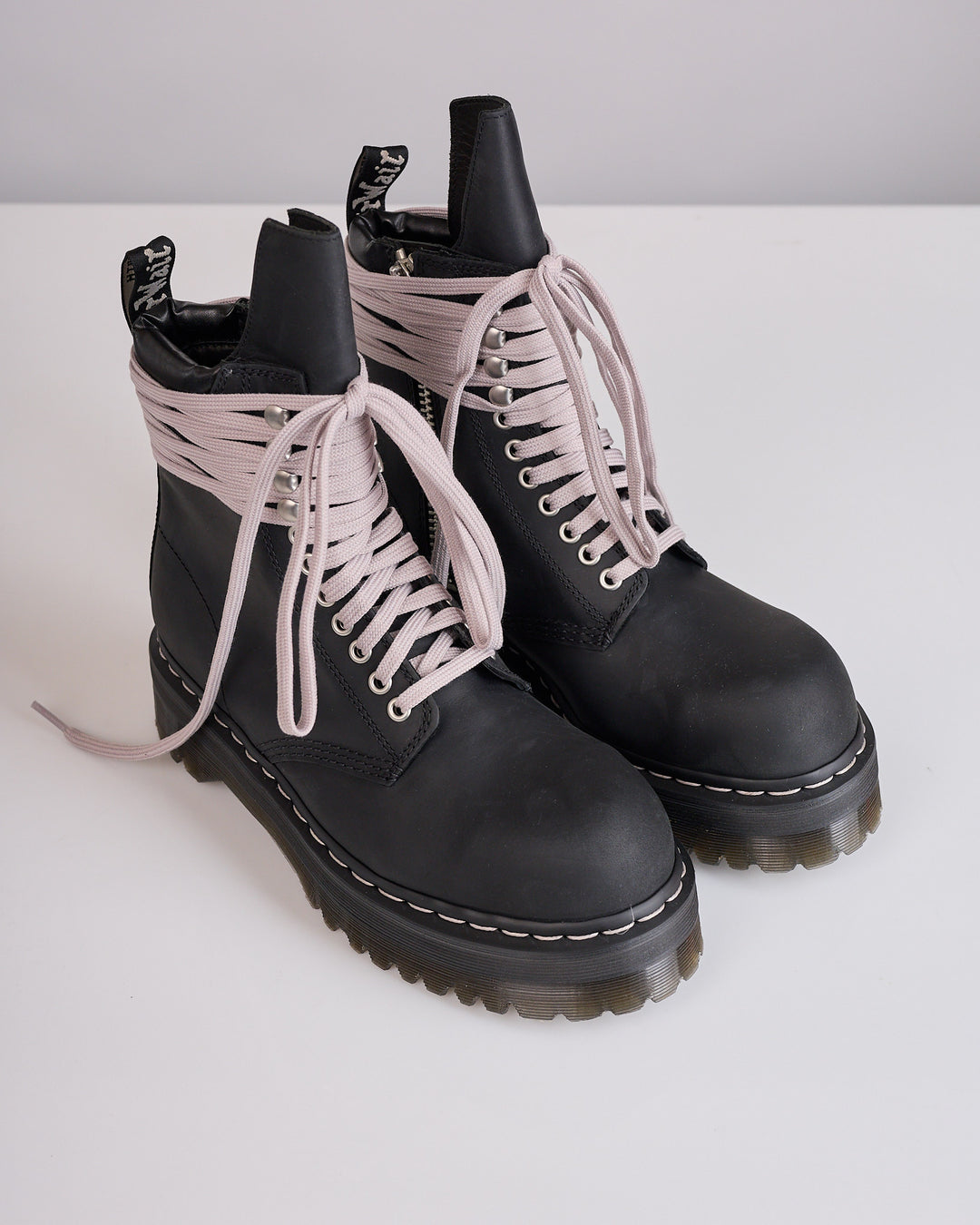 Rick Owens Dr Martens Quad Sole Lace-Up Steel Toe Boot Black