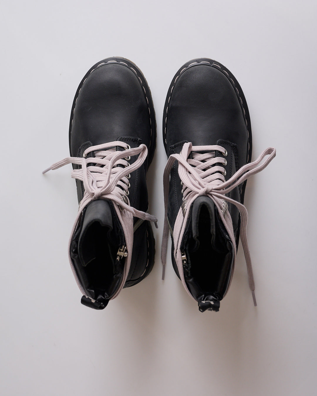 Rick Owens Dr Martens Quad Sole Lace-Up Steel Toe Boot Black