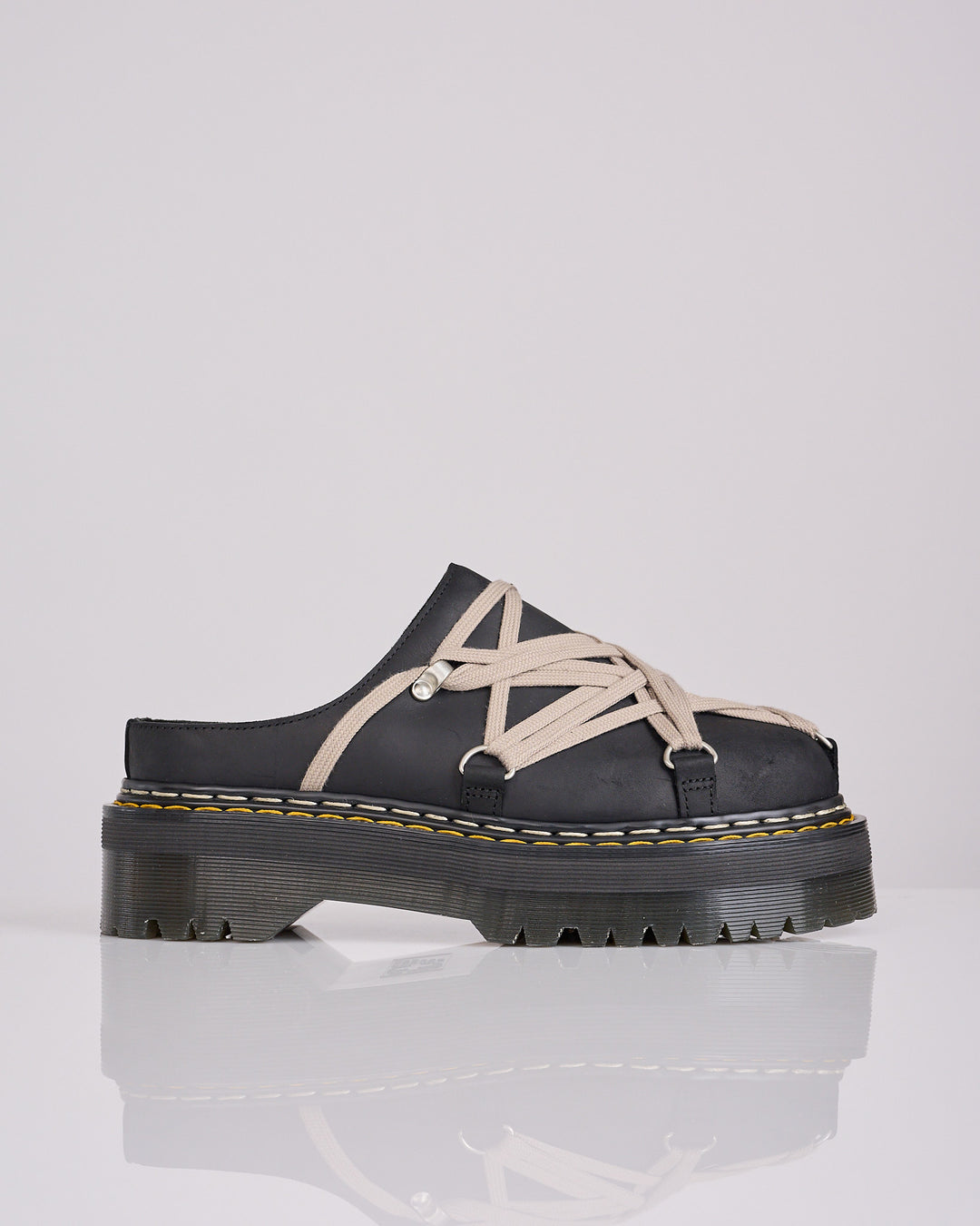 Rick Owens Dr Martens Quad Sole Megalace Mule Black