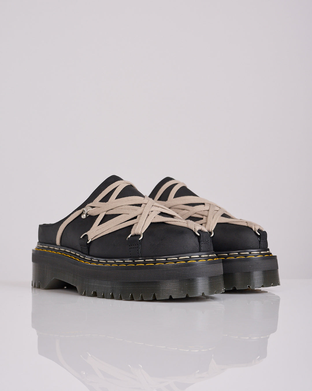 Rick Owens Dr Martens Quad Sole Megalace Mule Black