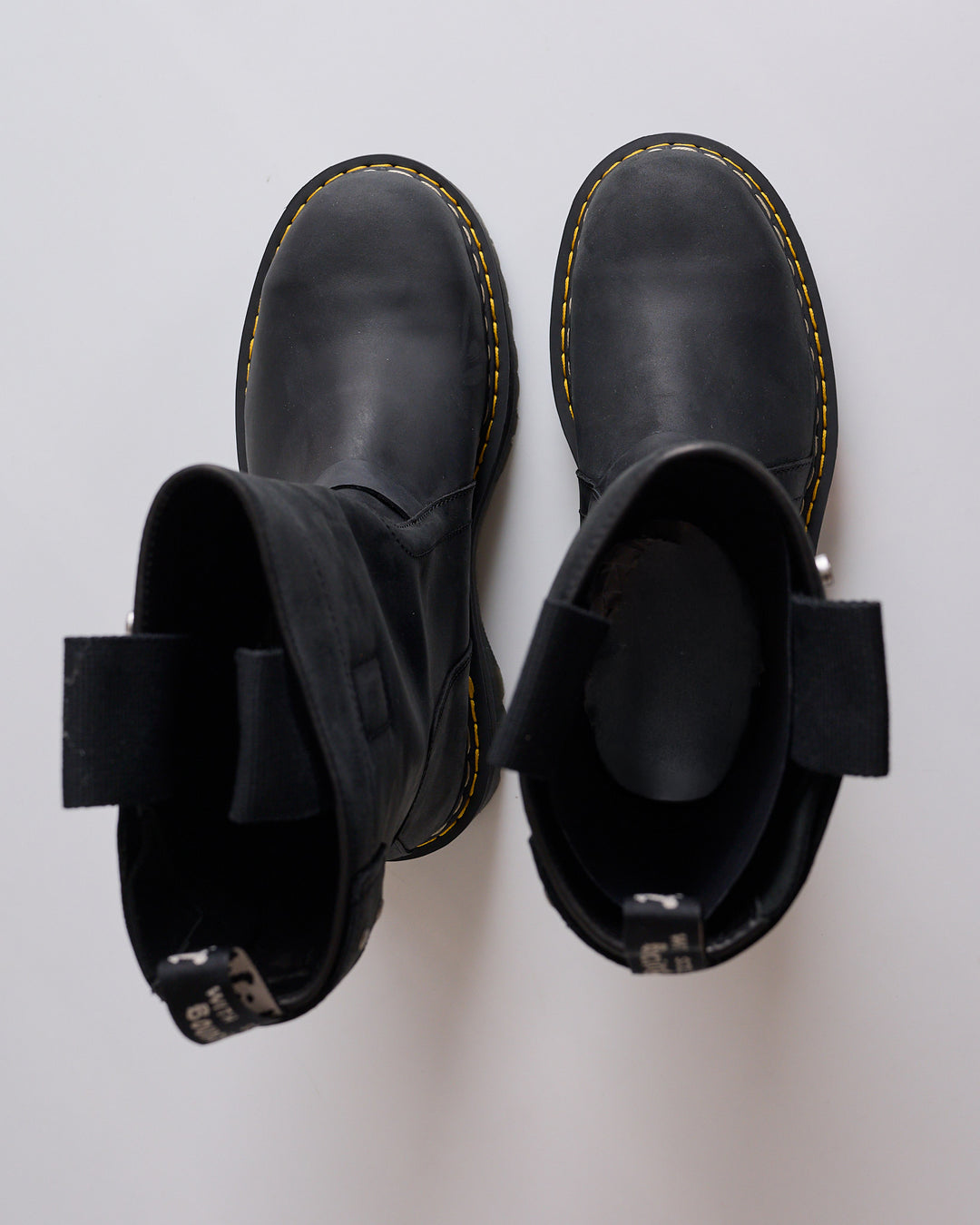 Rick Owens Dr Martens Quad Sole Pull On Steel Toe Boot Black