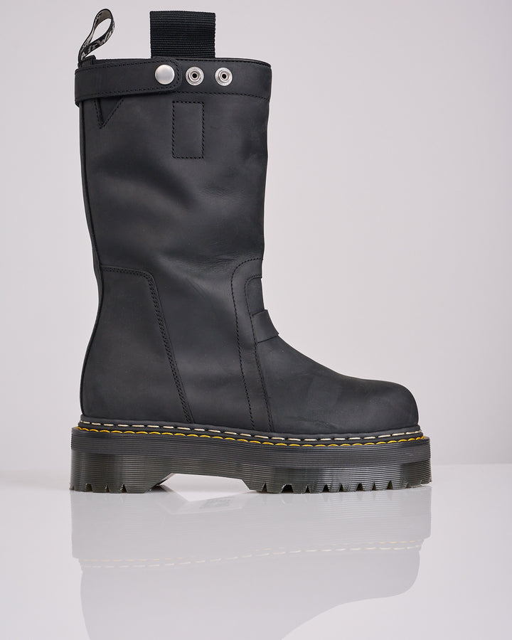 Rick Owens Dr Martens Quad Sole Pull On Steel Toe Boot Black