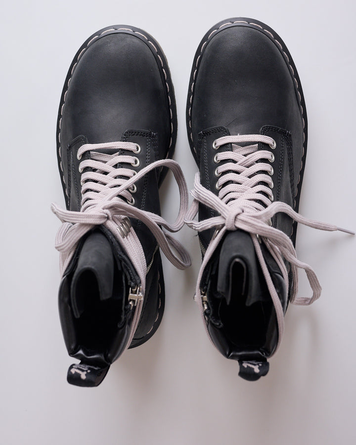 Rick Owens Dr Martens Quad Sole Steel Toe Boot Black