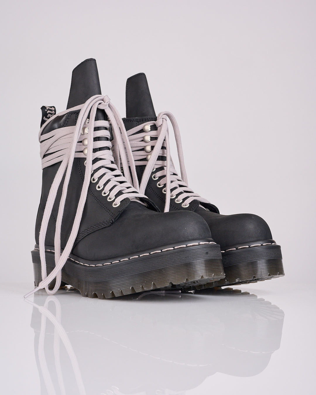 Rick Owens Dr Martens Quad Sole Steel Toe Boot Black