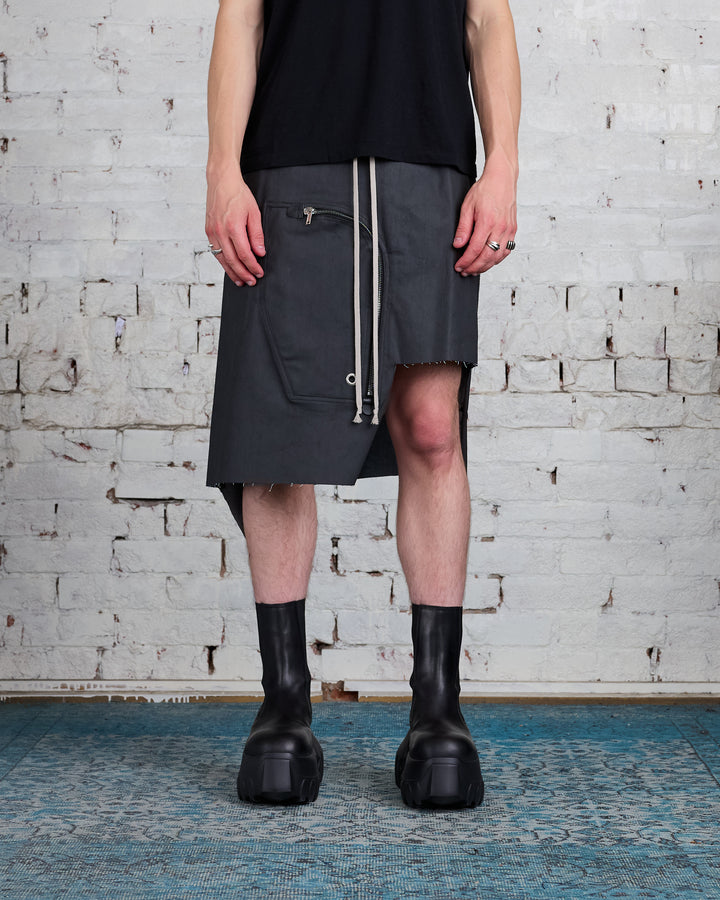 Rick Owens Dracca Skirt Chalk Stretch Denim Black