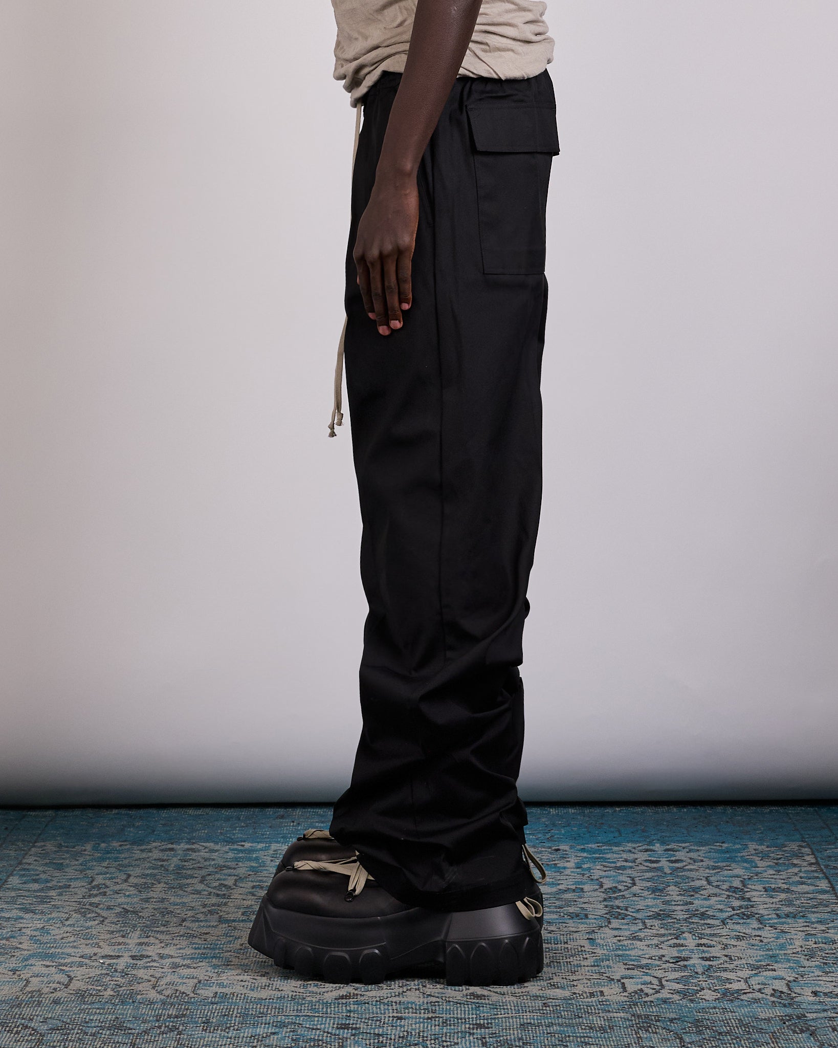 Rick Owens Drawstring Dietrich Pant TE Stretch Poplin Black – LESS 17