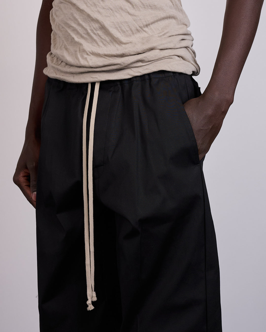 Rick Owens Drawstring Dietrich Pant TE Stretch Poplin Black