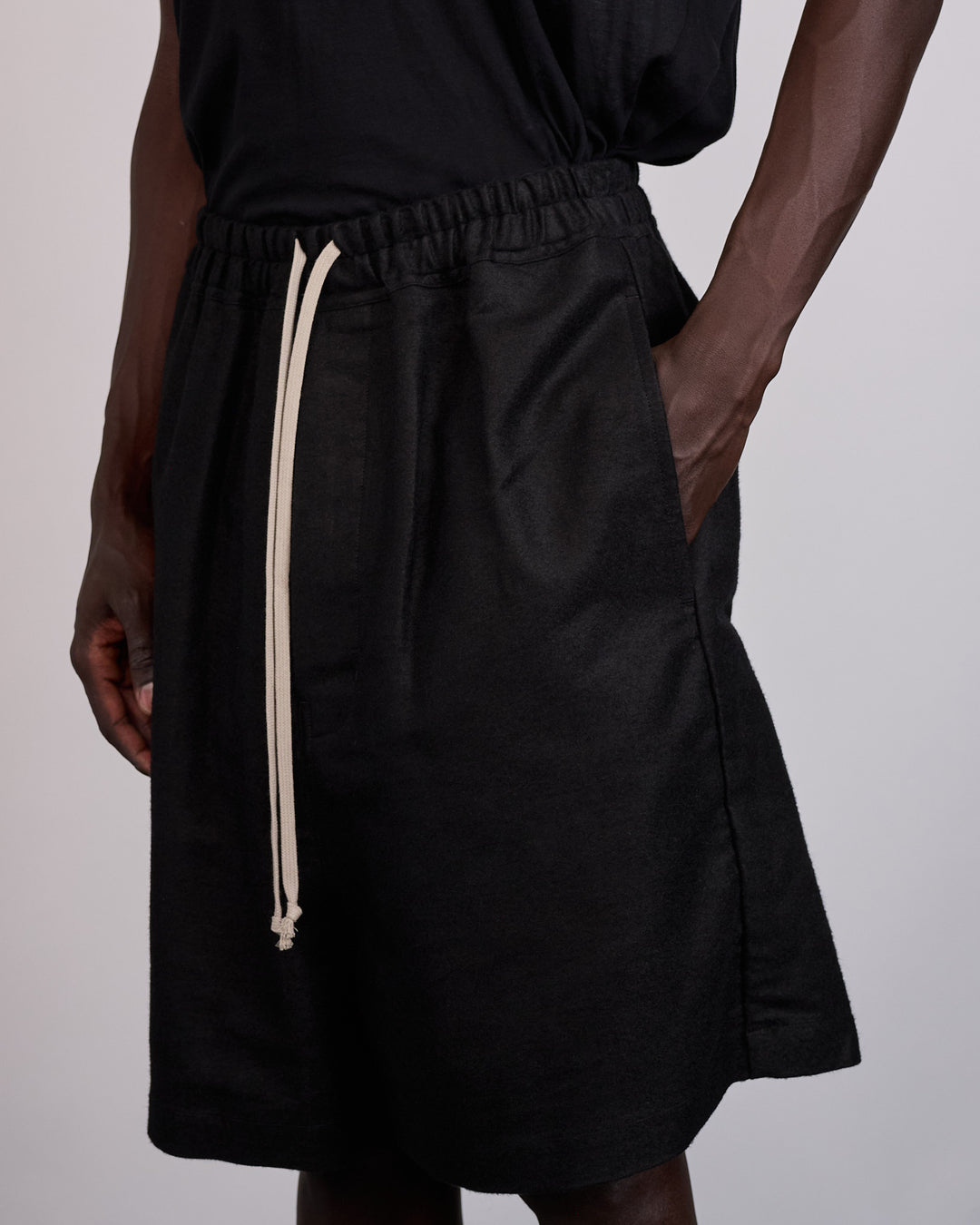 Rick Owens Faun Short Ramie Moleskin Black