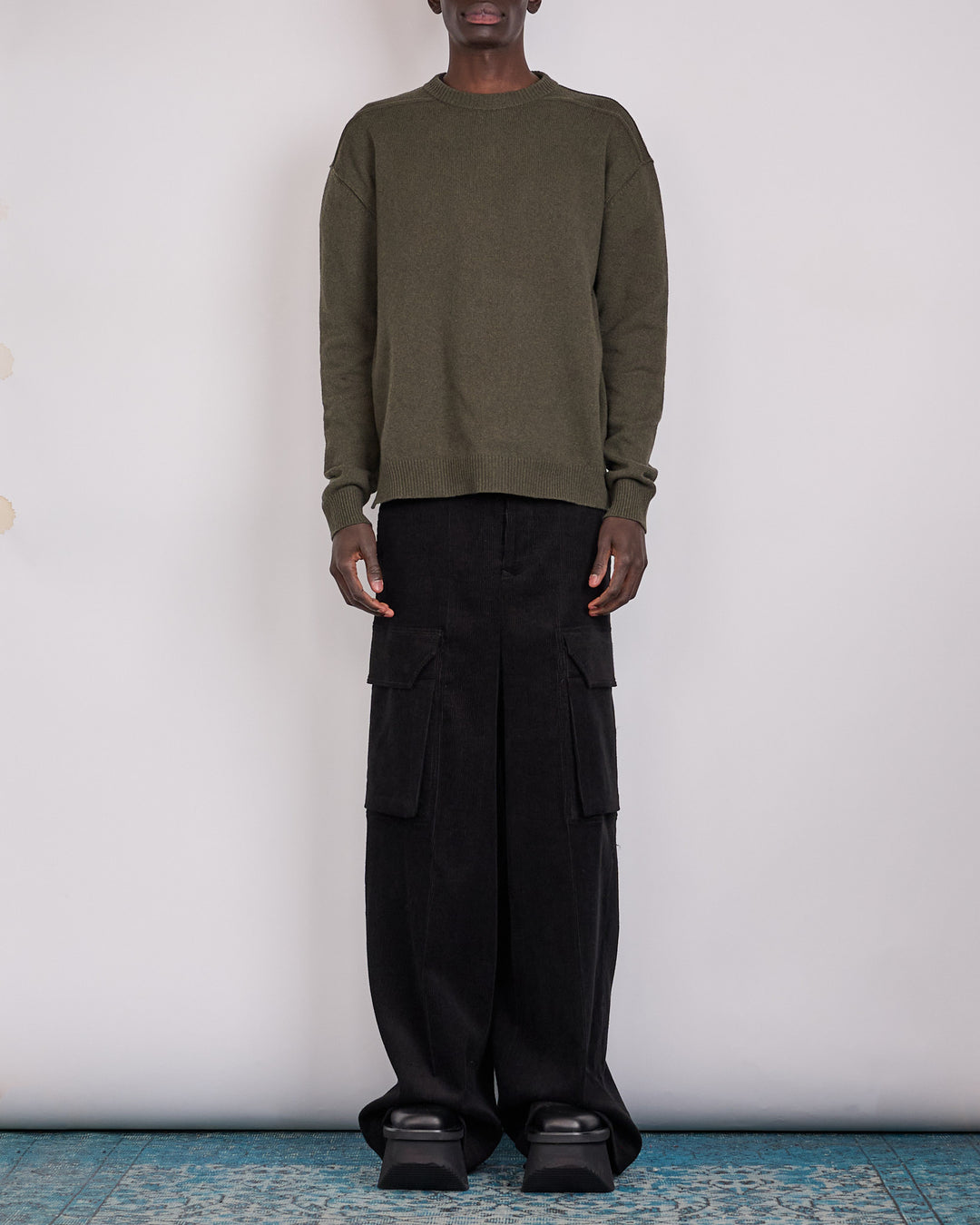 Rick Owens Firbanks Cargo Pant Linen Corduroy Black