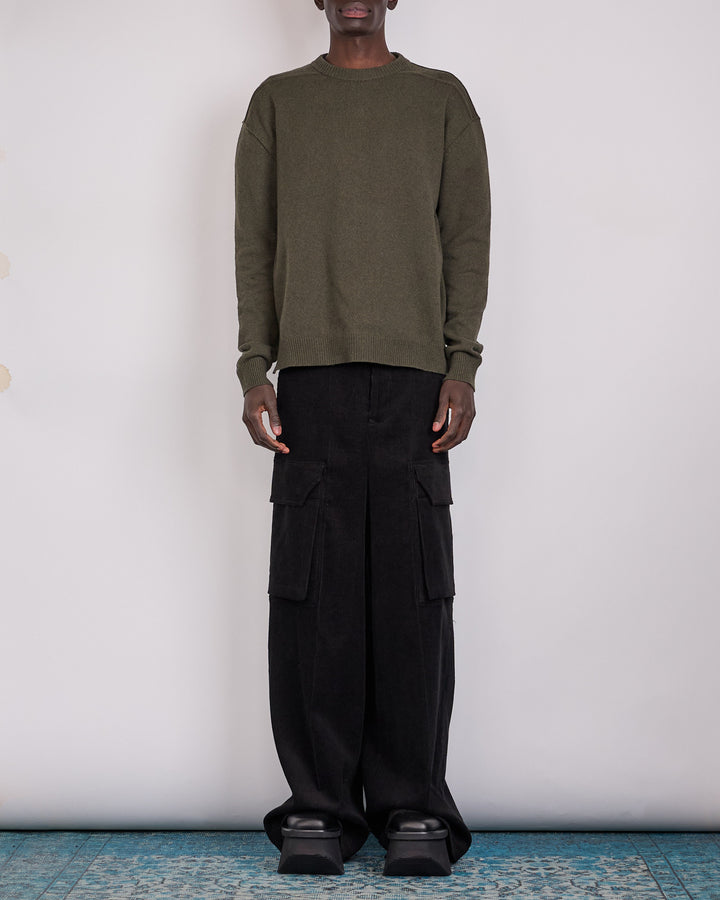 Rick Owens Firbanks Cargo Pant Linen Corduroy Black