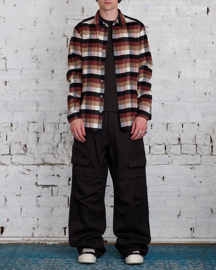 Rick Owens Fogpocket Outershirt Cotton Throat Plaid