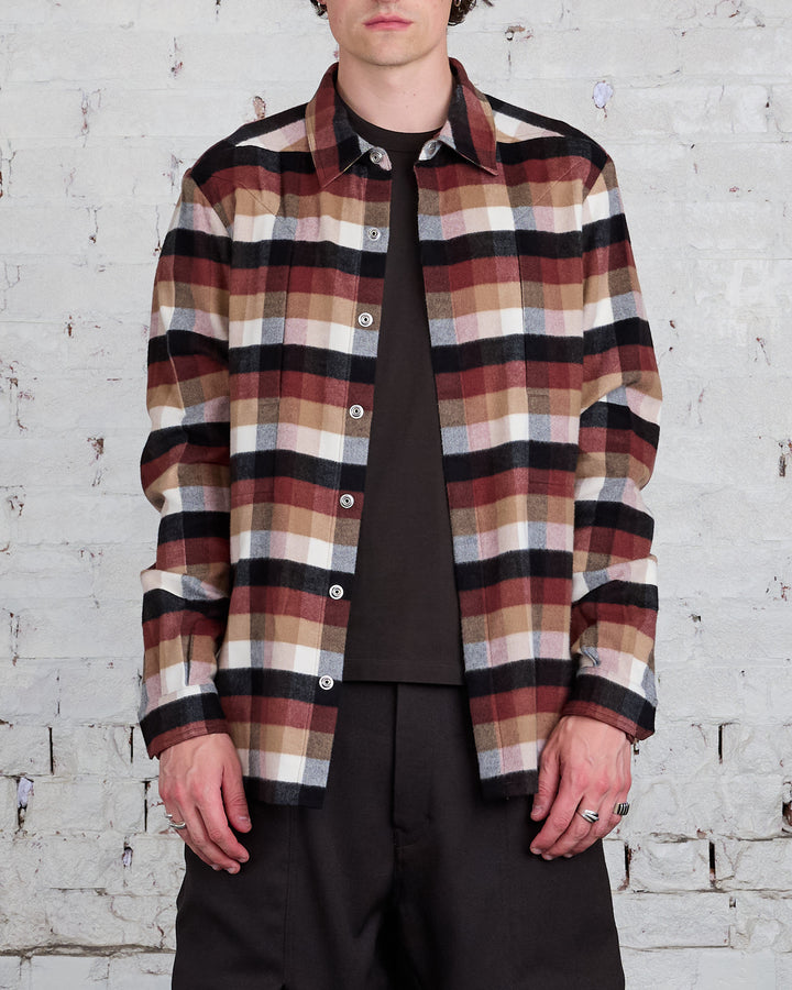 Rick Owens Fogpocket Outershirt Cotton Throat Plaid