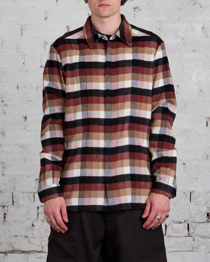 Rick Owens Fogpocket Outershirt Cotton Throat Plaid