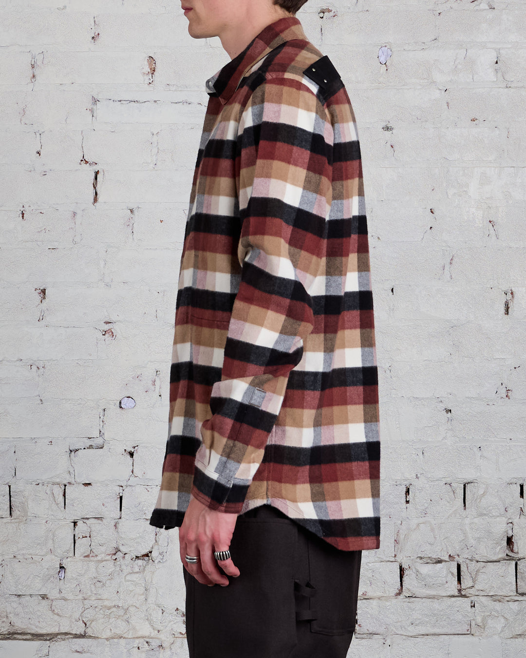 Rick Owens Fogpocket Outershirt Cotton Throat Plaid