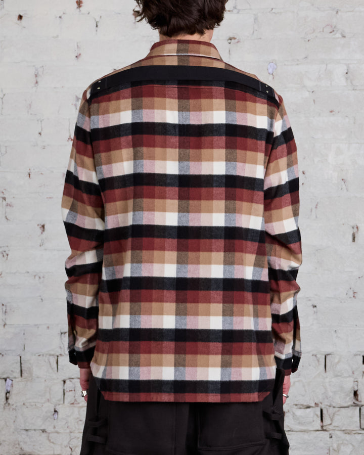 Rick Owens Fogpocket Outershirt Cotton Throat Plaid