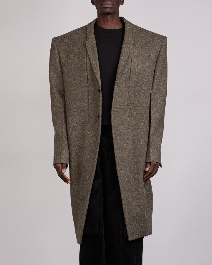 Rick Owens Fogpocket Rick's Coat Rugged Wool Bosco