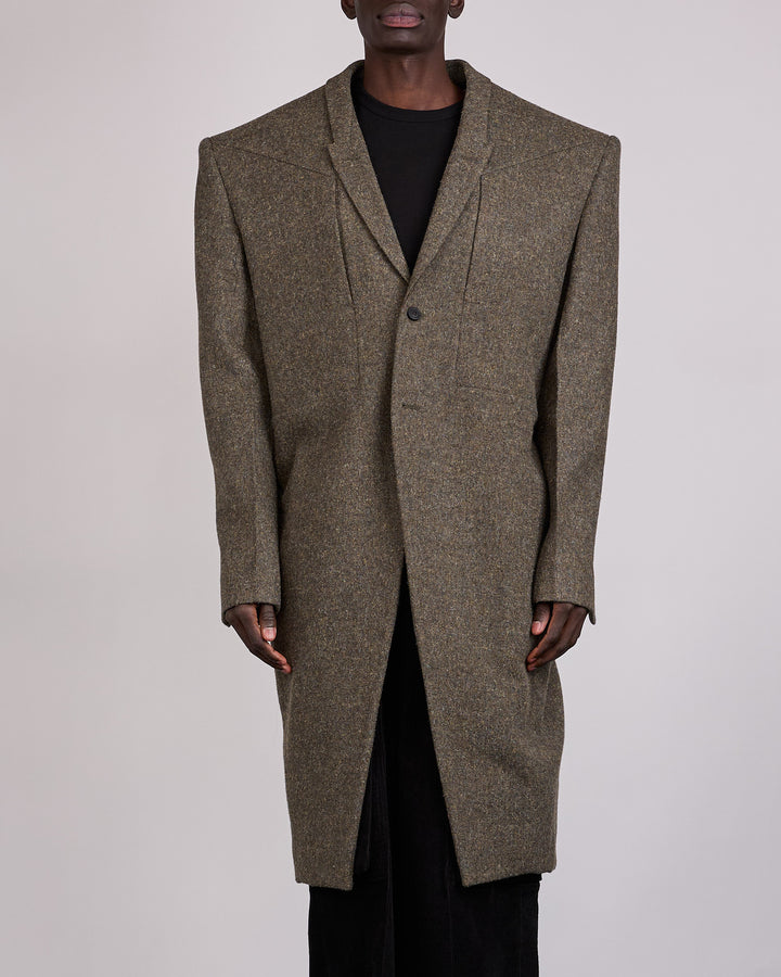 Rick Owens Fogpocket Rick's Coat Rugged Wool Bosco