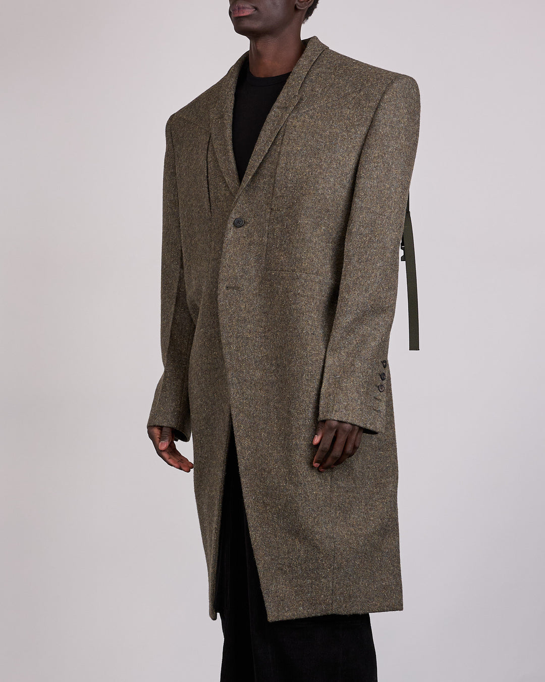 Rick Owens Fogpocket Rick's Coat Rugged Wool Bosco