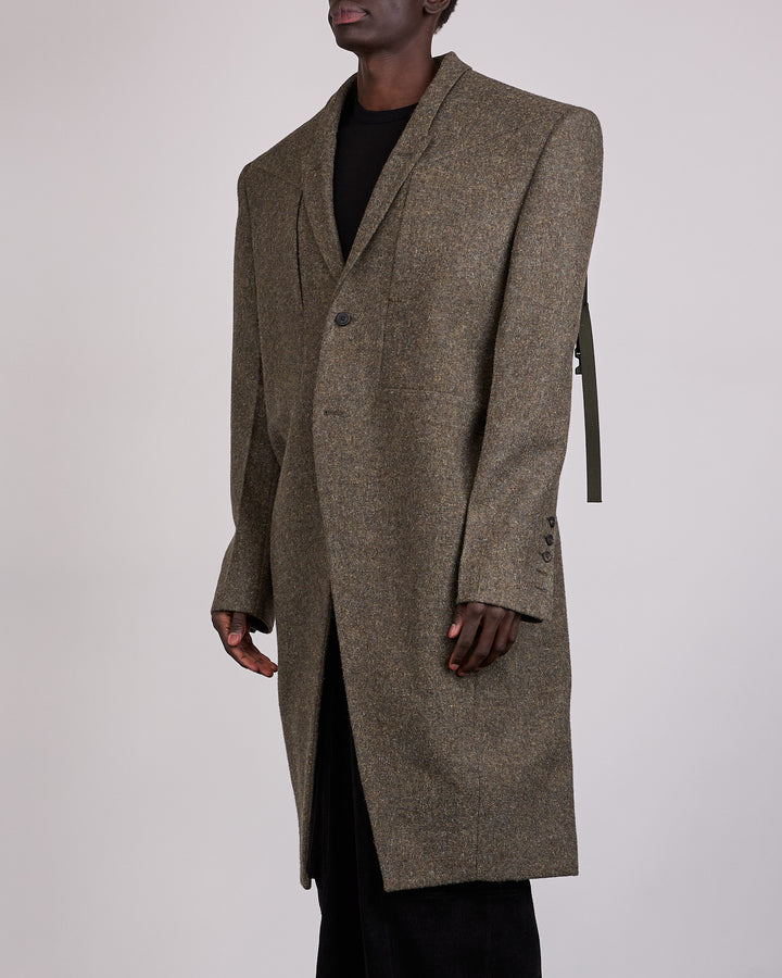 Rick Owens Fogpocket Rick's Coat Rugged Wool Bosco