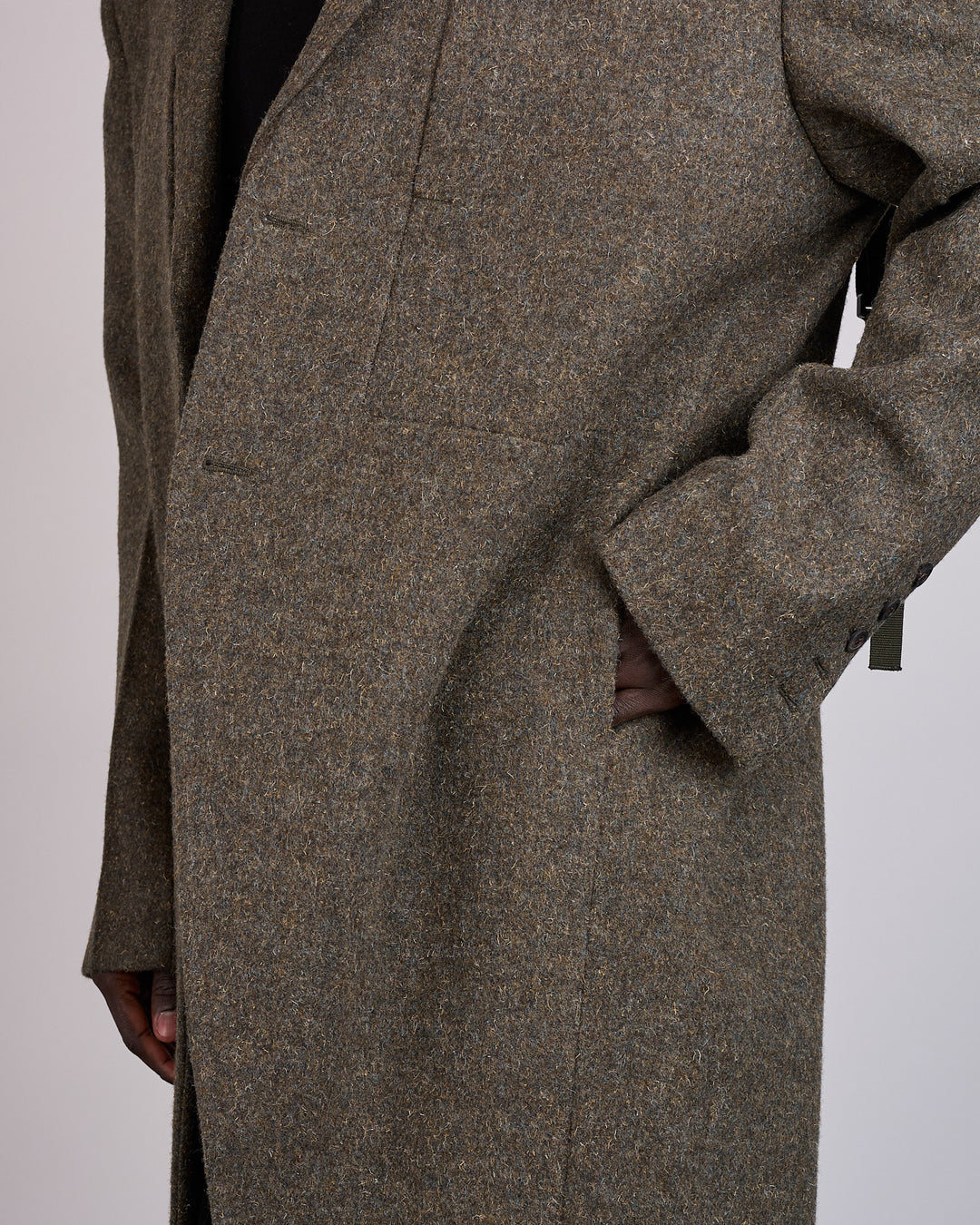 Rick Owens Fogpocket Rick's Coat Rugged Wool Bosco