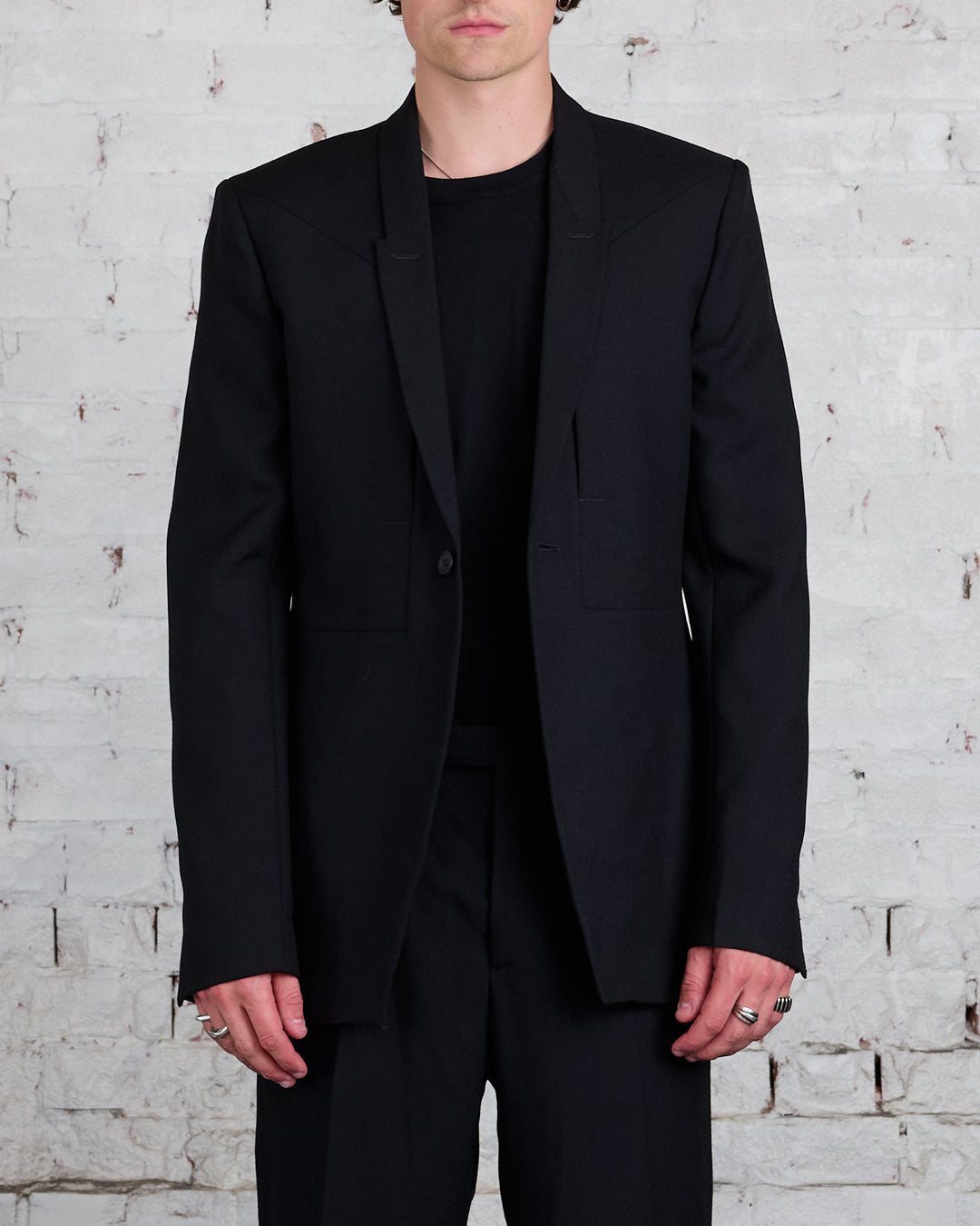 Rick Owens Fogpocket Soft Soft Blazer WGP Black