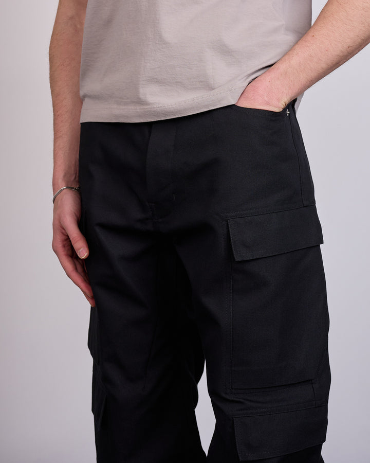 Rick Owens Geth Cargo Jean Cordura Cotton Black