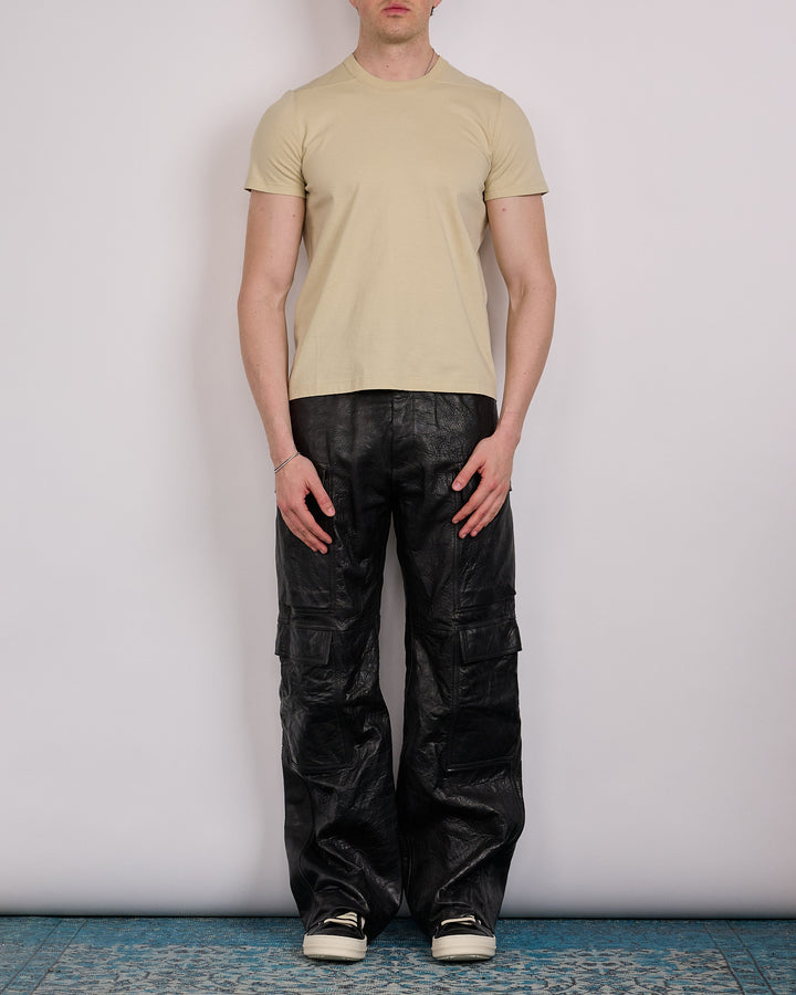 Rick Owens Geth Cargo Jean Tumbled Lamb Leather Black