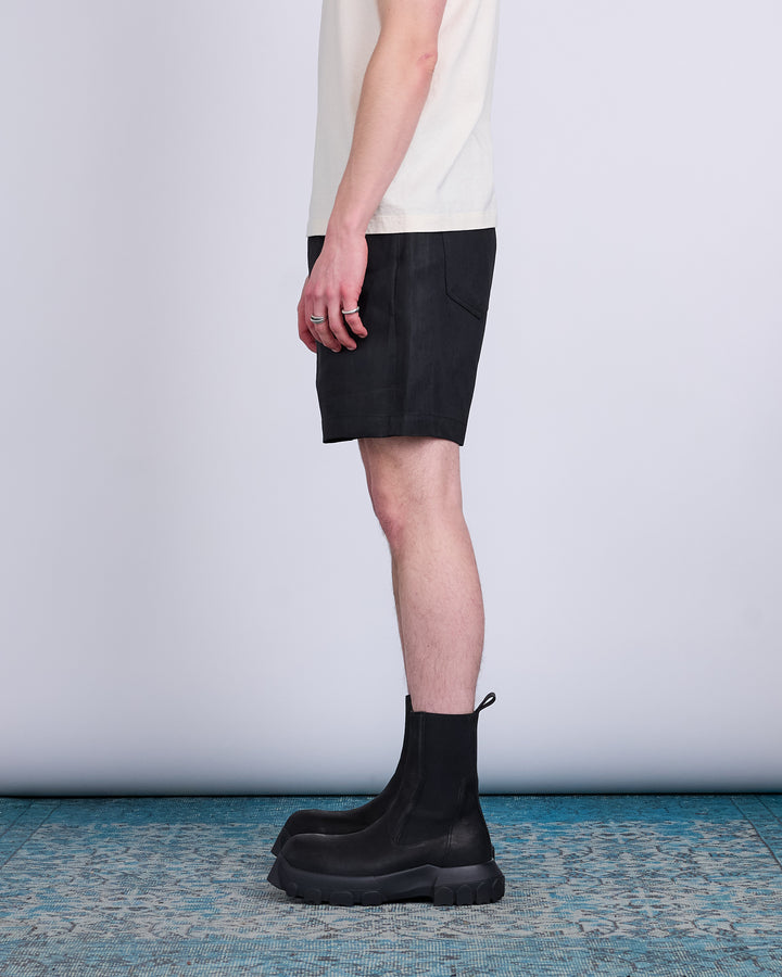 Rick Owens Geth Cutoff Short Linen Twill Black