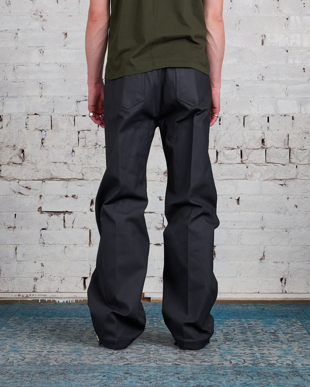 Rick Owens Geth Jean Chalk Stretch Denim Black