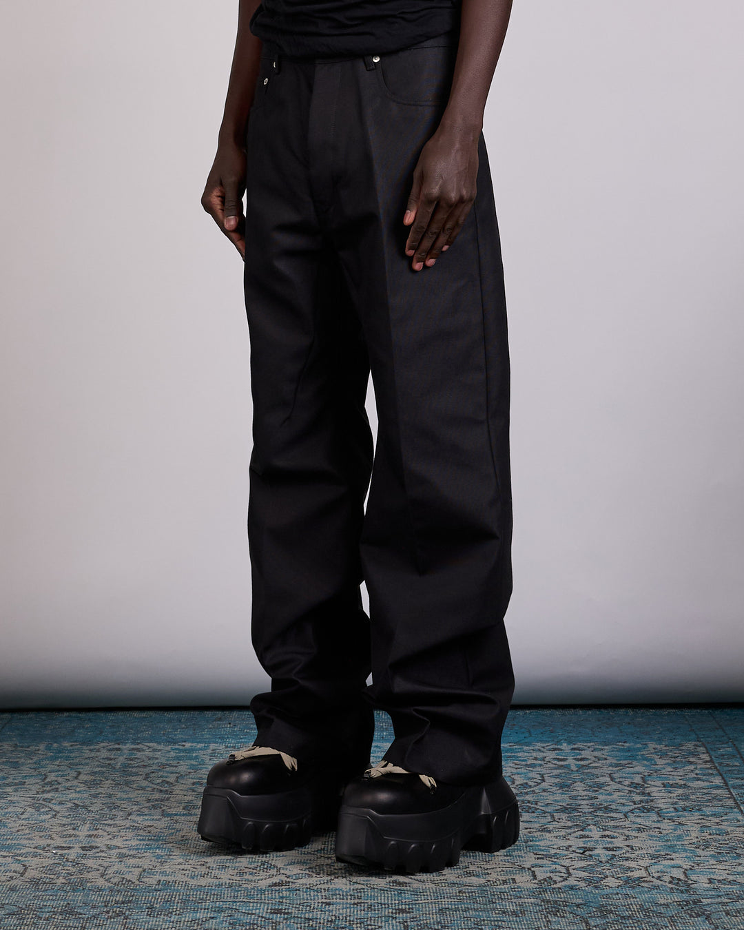 Rick Owens Geth Jean Cordura Cotton Black