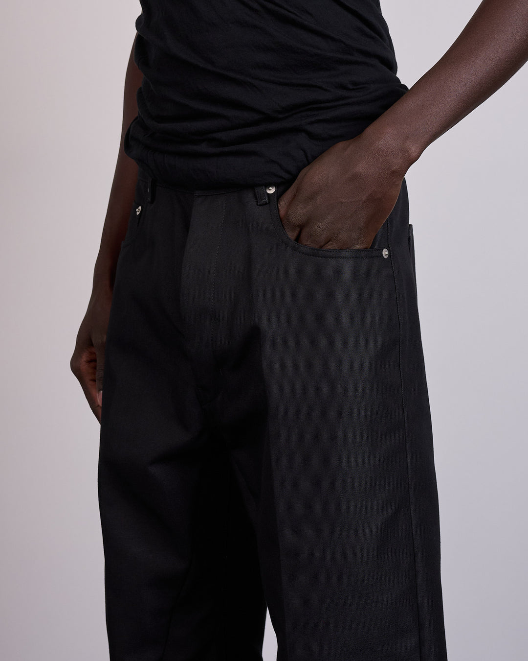 Rick Owens Geth Jean Cordura Cotton Black