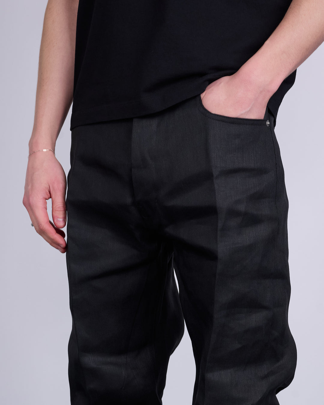 Rick Owens Geth Jean Linen Twill Black