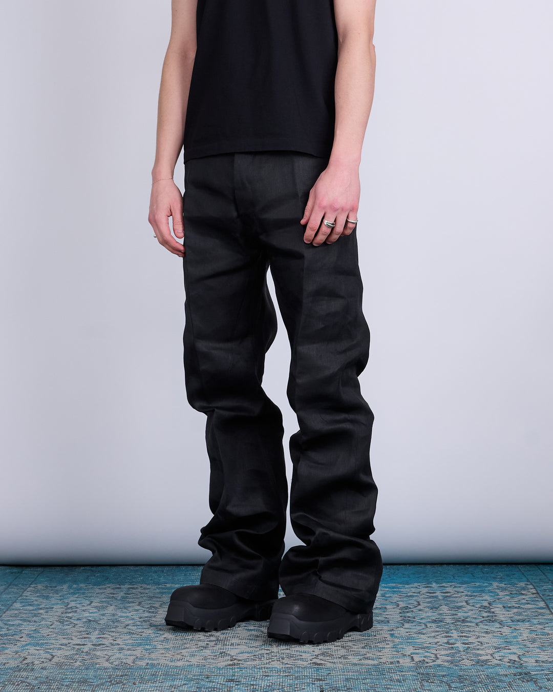 Rick Owens Geth Jean Linen Twill Black