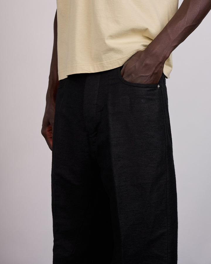 Rick Owens Geth Jean Ramie Moleskin Black