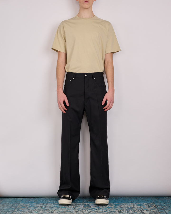 Rick Owens Geth Jean Zanlight Suiting Paper Wool Black