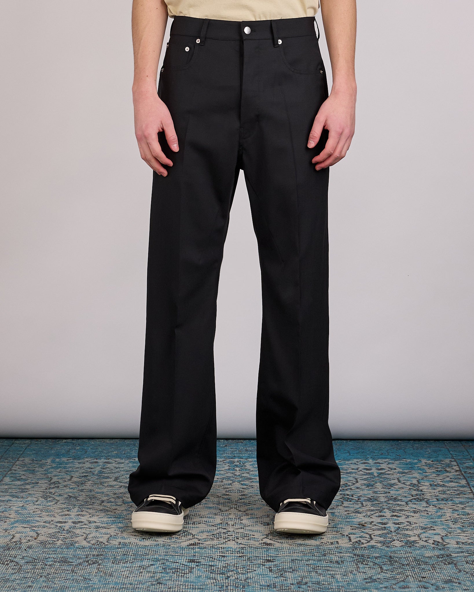 Rick Owens Geth Jean Zanlight Suiting Paper Wool Black – LESS 17