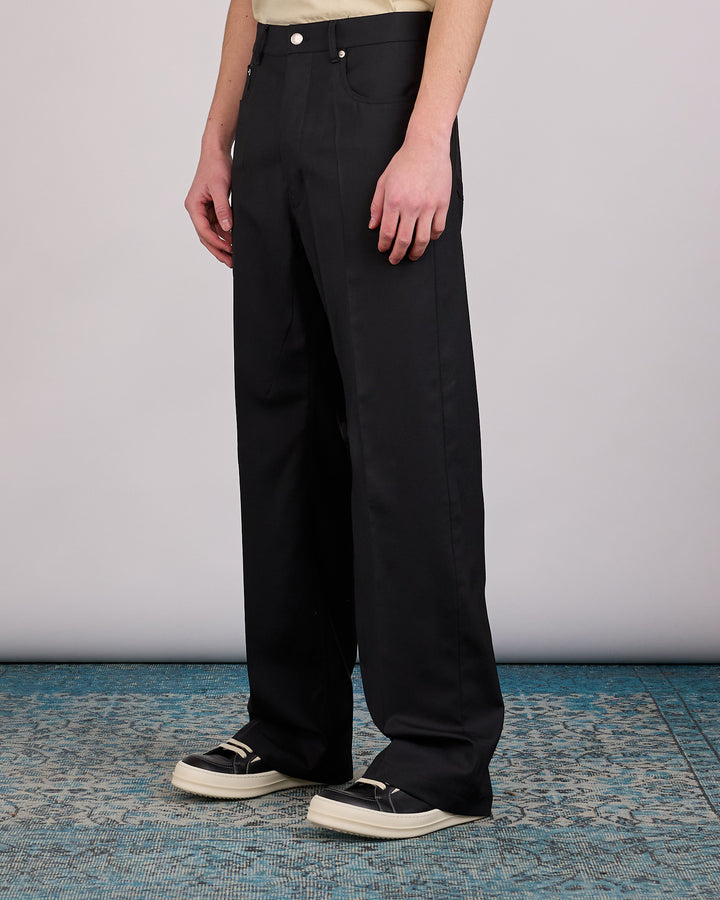 Rick Owens Geth Jean Zanlight Suiting Paper Wool Black