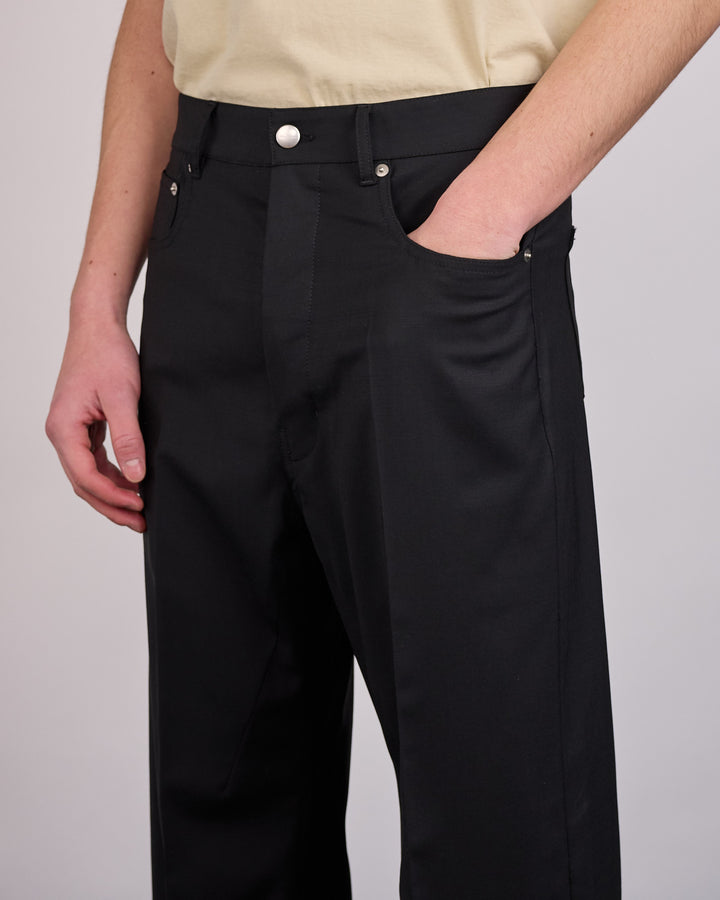 Rick Owens Geth Jean Zanlight Suiting Paper Wool Black