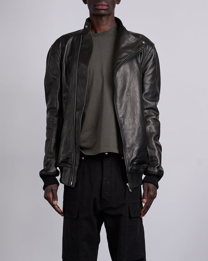 Rick Owens Hollywood Flight Nappa Lamb Leather Jacket Black