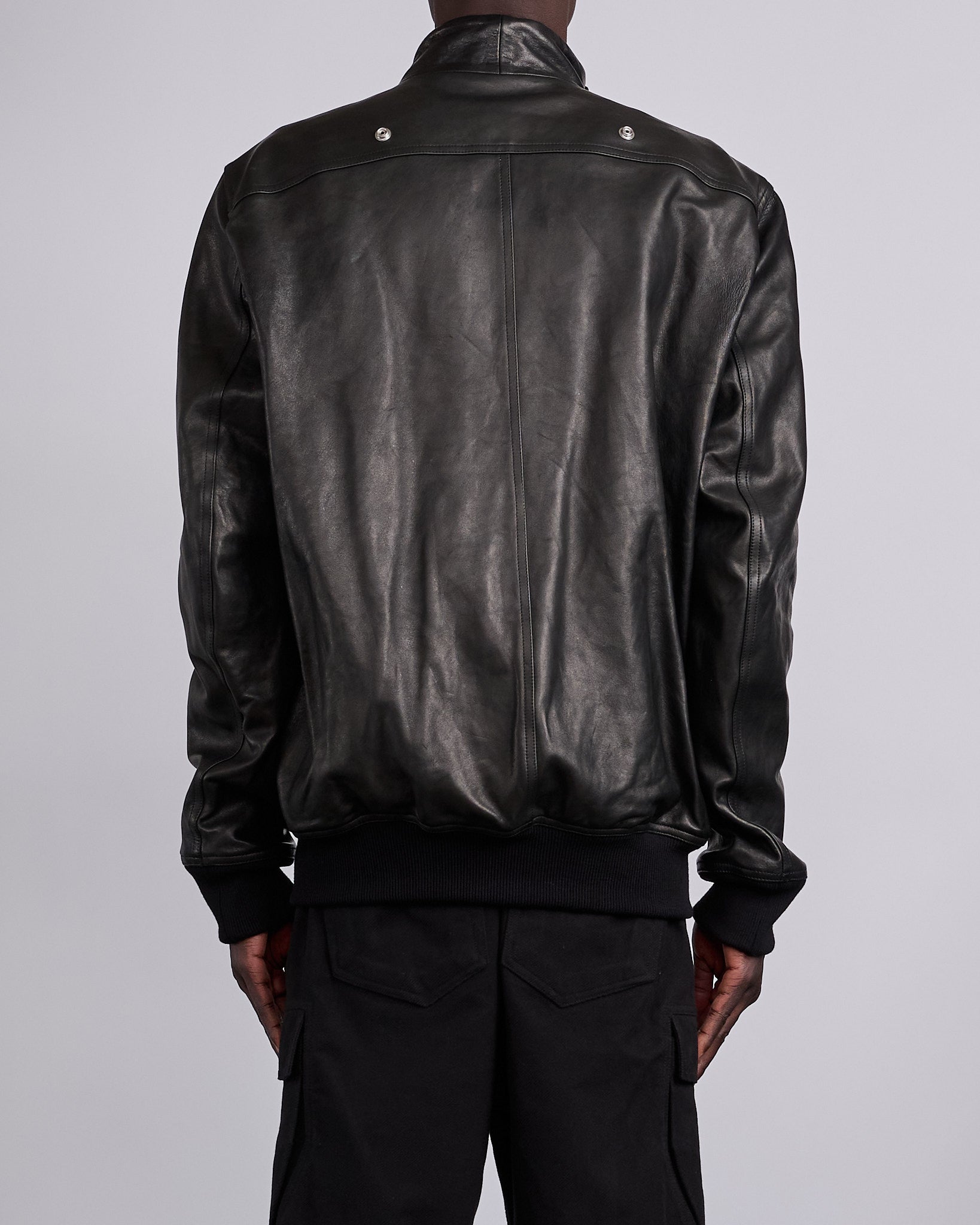 Rick Owens Hollywood Flight Nappa Lamb Leather Jacket Black – LESS 17